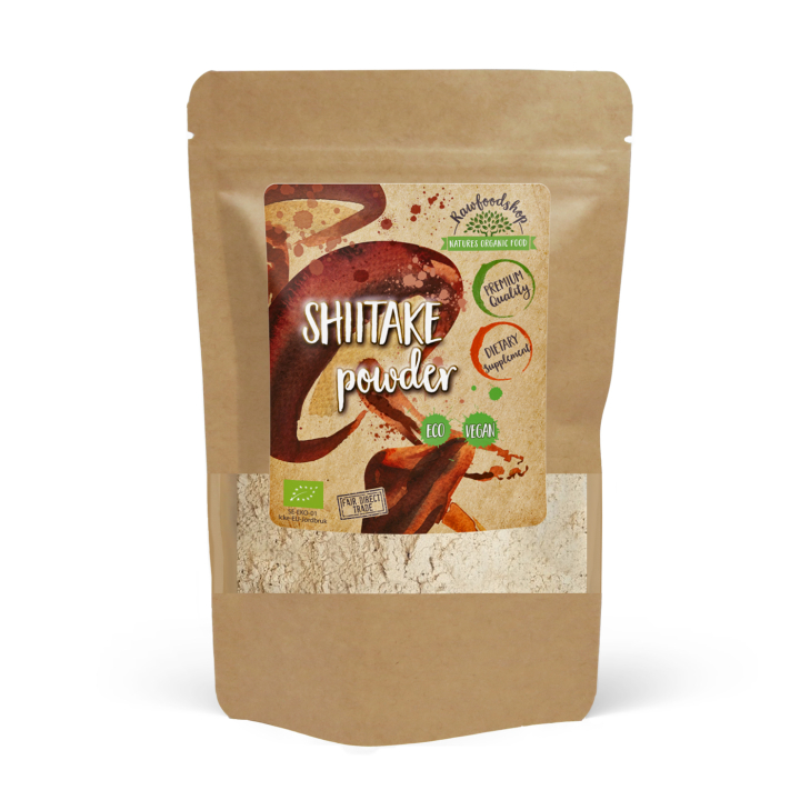 Shiitake-jauhe LUOMU 125g ryhmässä Ravintolisät / Yrtit ja Kasvit / Sienet @ Rawfoodshop Scandinavia AB (RAW56788758)