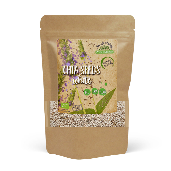 Valkoiset chia-siemenet LUOMU 500g ryhmässä Raaka-aineet / Terveysruoka / Siemenet @ Rawfoodshop Scandinavia AB (RAW7098079)