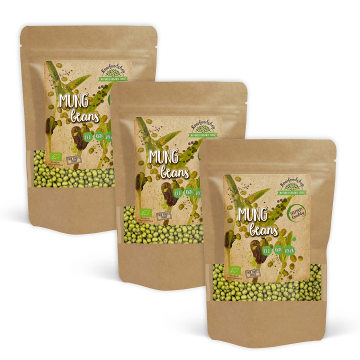 Mungpavut LUOMU 500g x 3 pakettia ryhmässä Raaka-aineet / Ruokakomero / Palkokasvit @ Rawfoodshop Scandinavia AB (RAW808098-SET3)