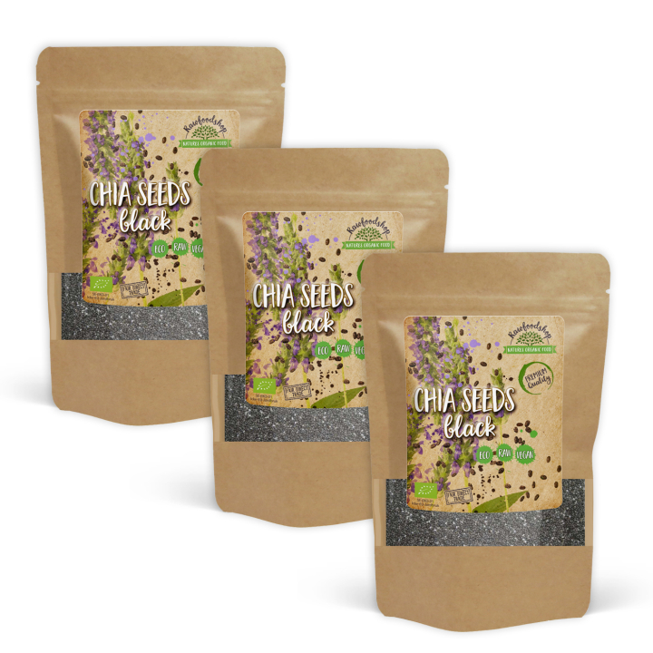 Chia-siemenet mustat LUOMU 1kg x 3 pakettia ryhmässä Raaka-aineet / Terveysruoka / Chiansiemenet @ Rawfoodshop Scandinavia AB (RAW866996-SET3)