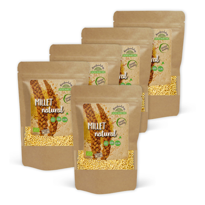 Hirssi LUOMU 500g x 5 pakettia ryhmässä Raaka-aineet / Terveysruoka / Siemenet @ Rawfoodshop Scandinavia AB (RAW878097-SET5)