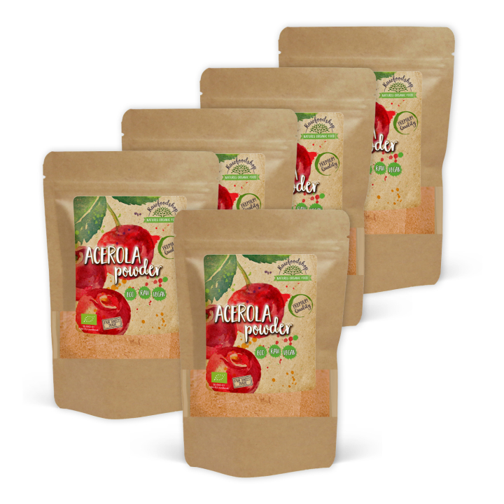 Acerola-jauhe LUOMU 125g x 5 pakettia ryhmässä Raaka-aineet / Hedelmät & Marjat / Hedelmäjauhe @ Rawfoodshop Scandinavia AB (RAW930-SET5)