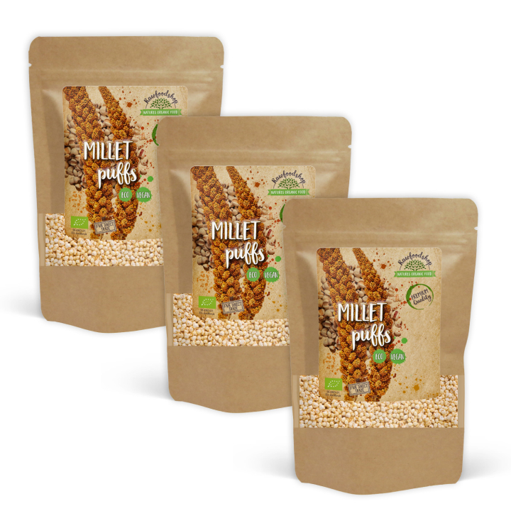 Hirssipuffit LUOMU 500g x 3 pakettia ryhmässä Raaka-aineet / Leipominen / Viljat & Hiutaleet @ Rawfoodshop Scandinavia AB (RAW988909071-SET3)