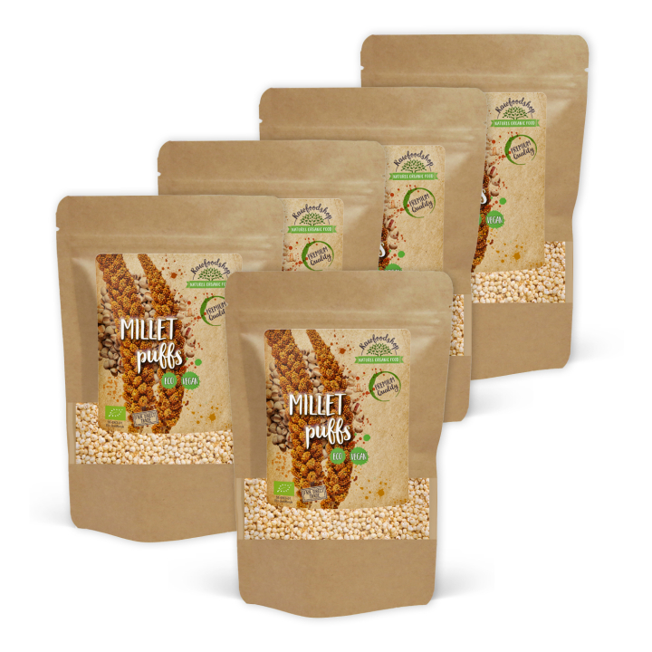 Hirssipuffit LUOMU 500g x 5 pakettia ryhmässä Raaka-aineet / Leipominen / Viljat & Hiutaleet @ Rawfoodshop Scandinavia AB (RAW988909071-SET5)