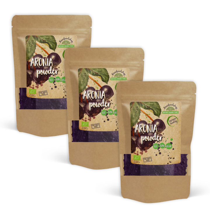 Aroniajauhe LUOMU 125g x 3 pakettia ryhmässä Raaka-aineet / Hedelmät & Marjat / Hedelmäjauhe @ Rawfoodshop Scandinavia AB (RAWFRUP007-SET3)