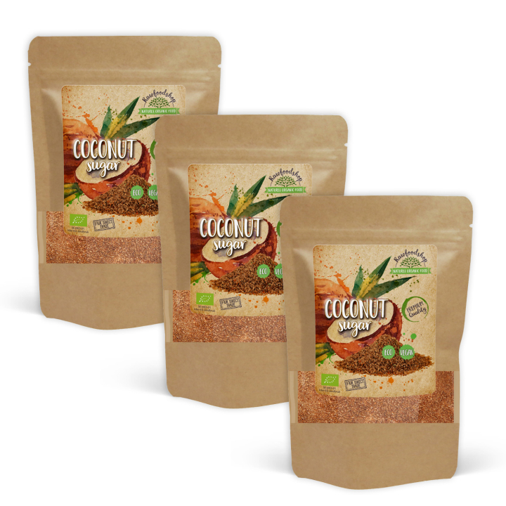 Kookossokeri LUOMU 500g x 3 pakettia ryhmässä Raaka-aineet / Leipominen / Sokerointi @ Rawfoodshop Scandinavia AB (RAWKO001-SET3)