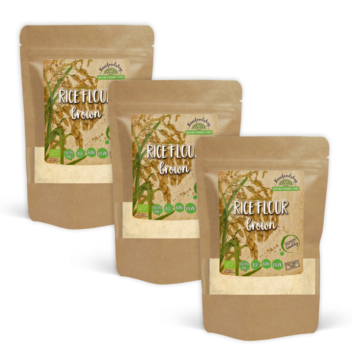 Täysjyväriisijauho LUOMU 1kg x 3 pakettia ryhmässä Raaka-aineet / Leipominen / Jauhot @ Rawfoodshop Scandinavia AB (RAWMJO0012-SET3)