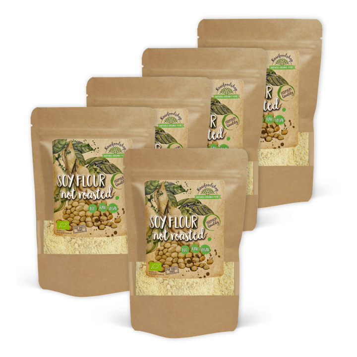 Soijajauho Paahdettu LUOMU 500g x 5 pakettia ryhmässä Raaka-aineet / Leipominen / Jauhot @ Rawfoodshop Scandinavia AB (RAWMJO002-SET5)