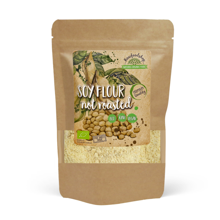 Paahdettu soijajauho LUOMU 500g ryhmässä Raaka-aineet / Leipominen / Jauhot @ Rawfoodshop Scandinavia AB (RAWMJO002)
