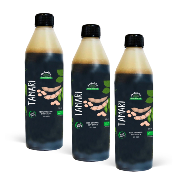 Tamari LUOMU 500ml x 3 pulloa ryhmässä Raaka-aineet / Ruokakomero / Maustaminen / Soija & Kastike @ Rawfoodshop Scandinavia AB (RAWSAS001-SET3)