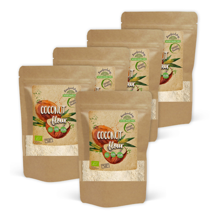 Kookosjauho Premium RAW LUOMU 1kg x 5 pakettia ryhmässä Raaka-aineet / Leipominen / Jauhot / Kookosjauho @ Rawfoodshop Scandinavia AB (RBAK1000226E-SET5)