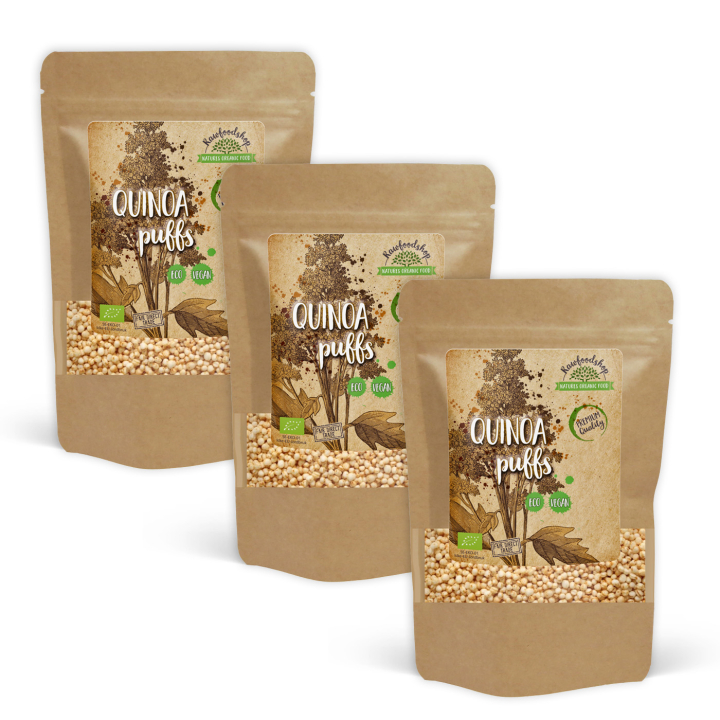 Kvinoa-puffit LUOMU 200g x 3 pakettia ryhmässä Raaka-aineet / Leipominen / Viljat & Hiutaleet @ Rawfoodshop Scandinavia AB (RECQUI01-SET3)