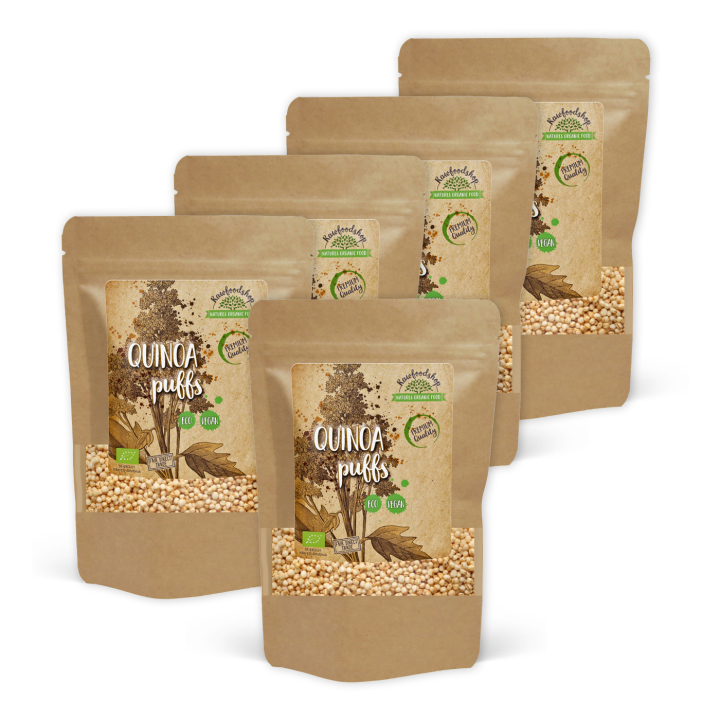 Kvinoa-puffit LUOMU 200g x 5 pakettia ryhmässä Raaka-aineet / Leipominen / Viljat & Hiutaleet @ Rawfoodshop Scandinavia AB (RECQUI01-SET5)