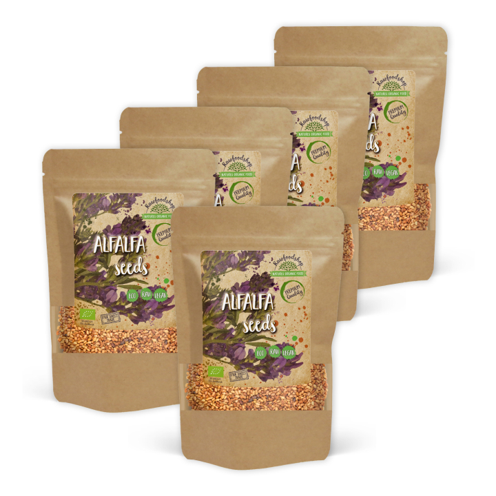 Alfalfansiemenet LUOMU 1kg x 5 pakettia ryhmässä OUTLET 20-80% / Terveysruoka 30-60% @ Rawfoodshop Scandinavia AB (RFRO00011L1-SET5)