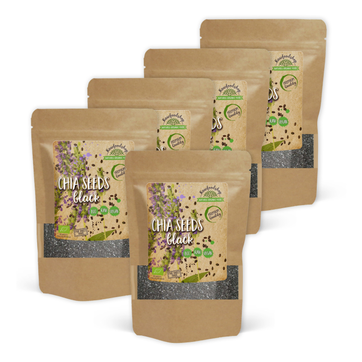 Chiansiemenet Mustat LUOMU 500g x 5 pakettia ryhmässä Raaka-aineet / Terveysruoka / Siemenet @ Rawfoodshop Scandinavia AB (RFRO500060E-SET5)