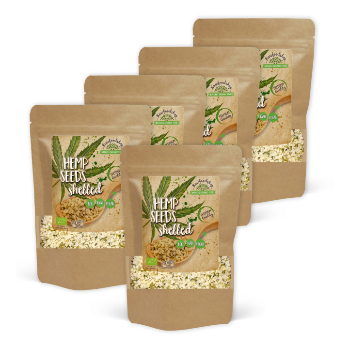 Hamppunsiemeniä Kuorittuja LUOMU 500g x 5 pakettia ryhmässä Raaka-aineet / Terveysruoka / Hamppu @ Rawfoodshop Scandinavia AB (RFRO500167E-SET5)