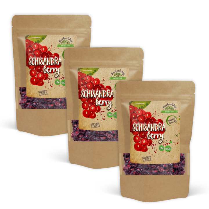 Schisandra-marjat 125g x 3 pakettia ryhmässä Raaka-aineet / Hedelmät & Marjat / Muu hedelmä ja marjat @ Rawfoodshop Scandinavia AB (RFRU100472E-SET3)
