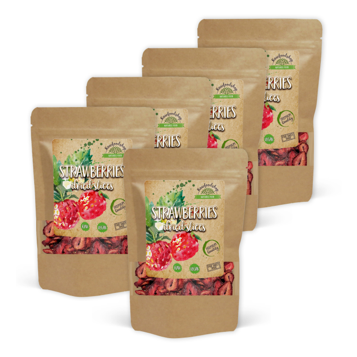 Mansikka Viipaleet 100g x 5 pakettia ryhmässä Raaka-aineet / Hedelmät & Marjat / Mansikka @ Rawfoodshop Scandinavia AB (RFRU100494E-SET5)