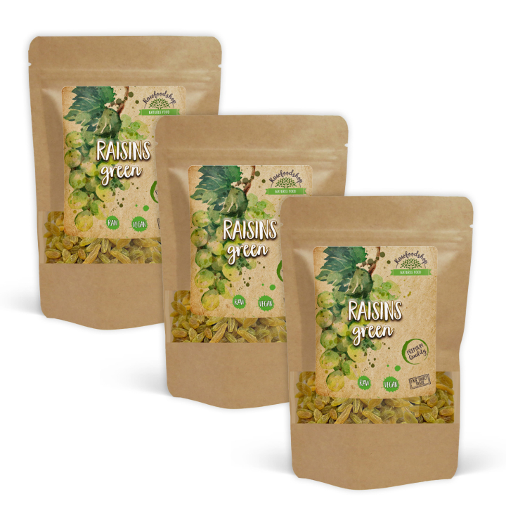 Rusinat Vihreät 200g x 3 pakettia ryhmässä Raaka-aineet / Hedelmät & Marjat / Rusina @ Rawfoodshop Scandinavia AB (RFRU200365E-SET3)