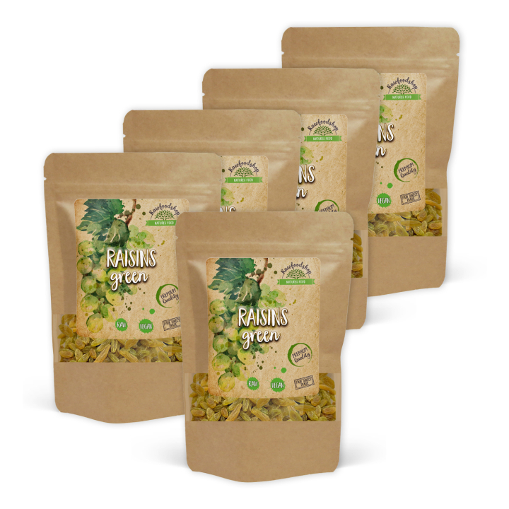 Rusinat Vihreät 200g x 5 pakettia ryhmässä Raaka-aineet / Hedelmät & Marjat / Rusina @ Rawfoodshop Scandinavia AB (RFRU200365E-SET5)