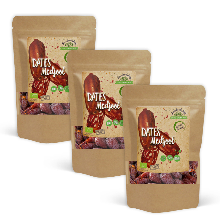 Medjool-taatelit LUOMU 500g x 3 pakettia ryhmässä Raaka-aineet / Hedelmät & Marjat / Päivämäärät @ Rawfoodshop Scandinavia AB (RFRU500355E-SET3)