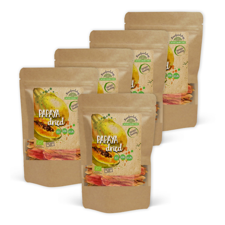 Papaija LUOMU 500g x 5 pakettia ryhmässä Raaka-aineet / Hedelmät & Marjat / Muu Hedelmä ja Marjat @ Rawfoodshop Scandinavia AB (RFRU500381E-SET5)