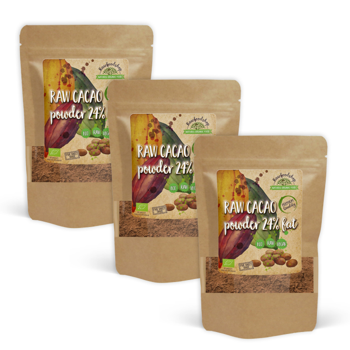 Kaakaojauhe RAW LUOMU 500g x 3 pakettia ryhmässä Raaka-aineet / Leipominen / Kaakaotuotteet @ Rawfoodshop Scandinavia AB (RKAK500408E-SET3)