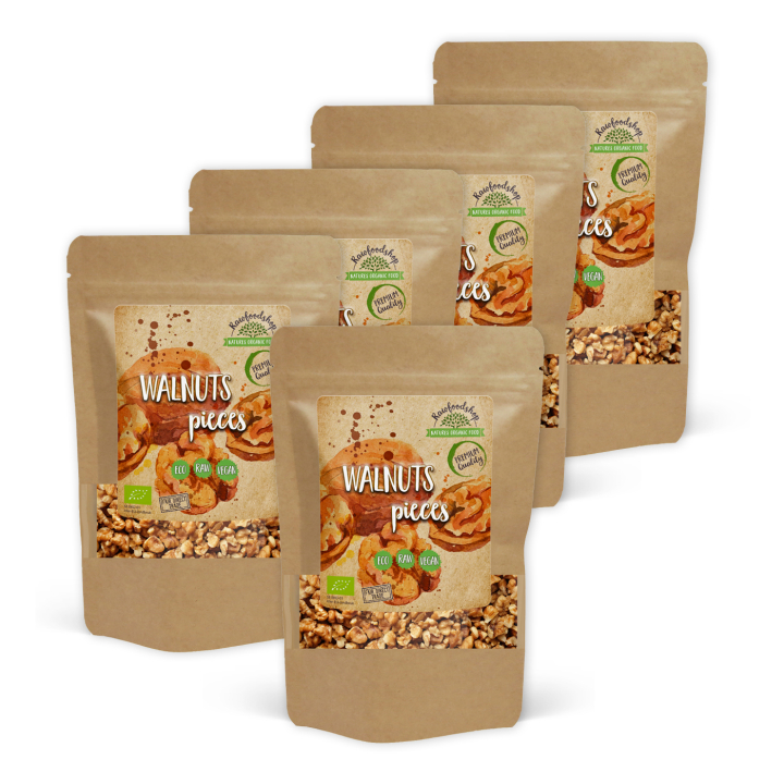 Saksanpähkinät paloina RAW LUOMU 500g x 5 pakettia ryhmässä Raaka-aineet / Pähkinät / Saksanpähkinät @ Rawfoodshop Scandinavia AB (RNOT2-SET5)