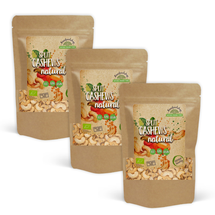 Cashew-pähkinät jaetut RAW LUOMU 200g x 3 pakettia ryhmässä Raaka-aineet / Pähkinät / Cashewpähkinät @ Rawfoodshop Scandinavia AB (RNOT200329E-SET3)