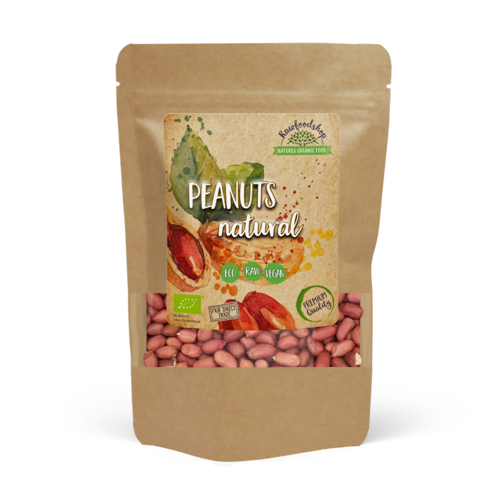 Maapähkinät Premium RAW LUOMU 200g ryhmässä Raaka-aineet / Pähkinät / Maapähkinät @ Rawfoodshop Scandinavia AB (RNOT200400E)