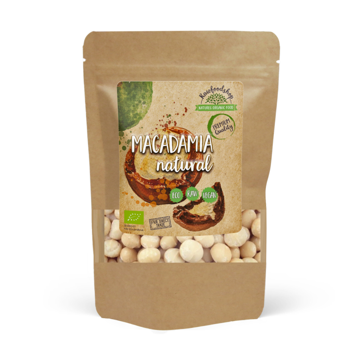 Macadamia-pähkinät Premium RAW LUOMU 200g ryhmässä Raaka-aineet / Pähkinät / Macadamia @ Rawfoodshop Scandinavia AB (RNOT200429E)