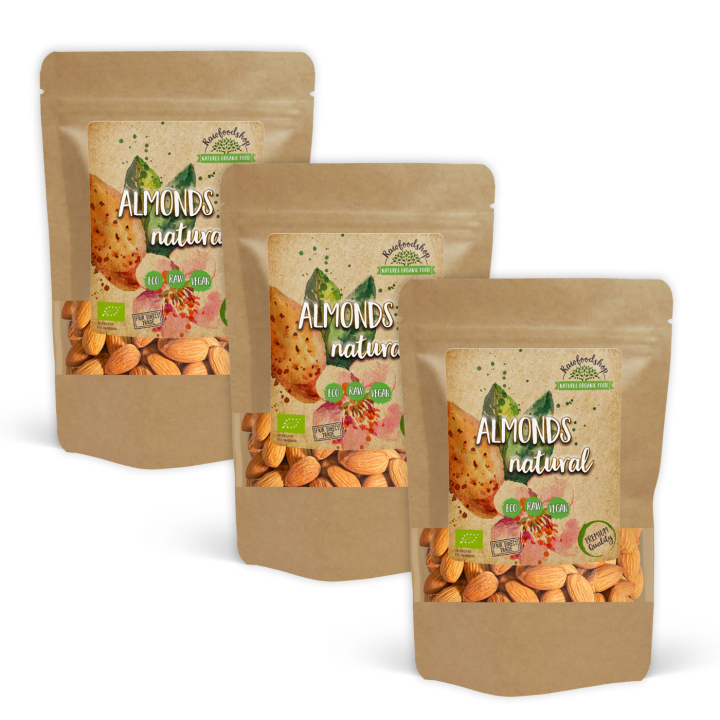 Manteli Premium RAW LUOMU 200g x 3 pakettia ryhmässä Raaka-aineet / Pähkinät / Manteli @ Rawfoodshop Scandinavia AB (RNOT200433E-SET3)