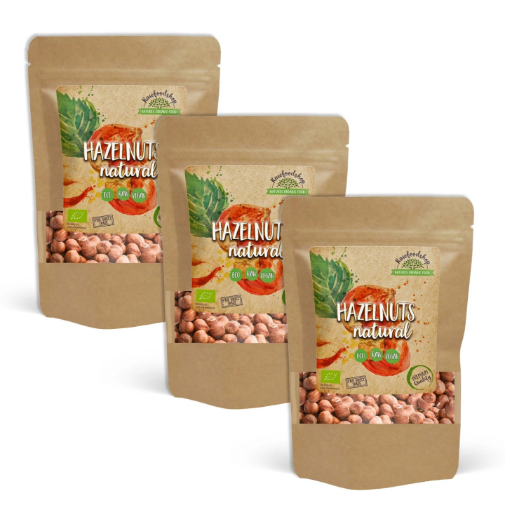 Hasselpähkinät Premium RAW LUOMU 500g x 3 pakettia ryhmässä Raaka-aineet / Pähkinät / Hasselpähkinät @ Rawfoodshop Scandinavia AB (RNOT500081E-SET3)