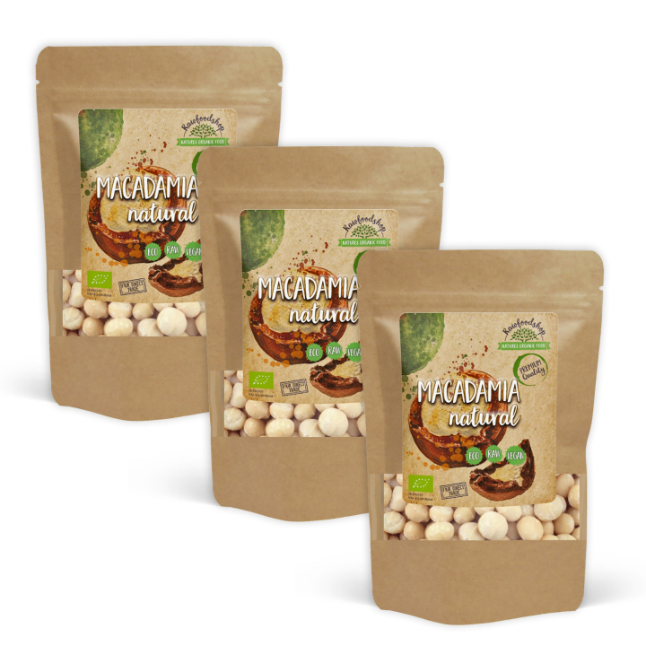 Macadamia-pähkinät Premium RAW LUOMU 500g x 3 pakettia ryhmässä Raaka-aineet / Pähkinät / Macadamia @ Rawfoodshop Scandinavia AB (RNOT500430E-SET3)
