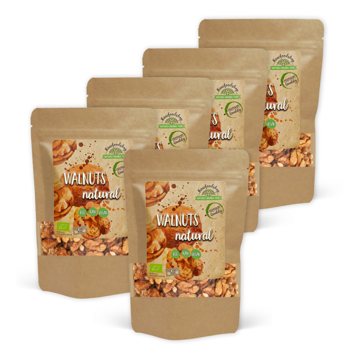 Saksanpähkinät Premium RAW LUOMU 500g x 5 pakettia ryhmässä Raaka-aineet / Pähkinät / Saksanpähkinät @ Rawfoodshop Scandinavia AB (RNOT500505E-SET5)