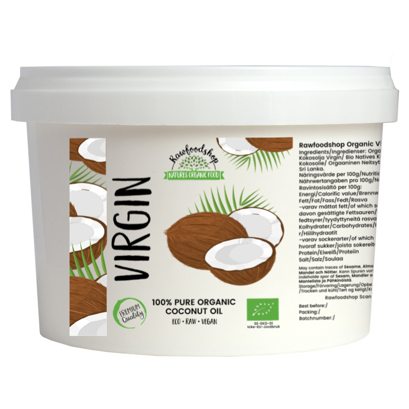 Neitsytkookosöljy RAW LUOMU 500ml ryhmässä Iho & Vartalo / Luonnollinen DIY / Rasvat & Vahat / Kookosöljy @ Rawfoodshop Scandinavia AB (ROLJ400416E)