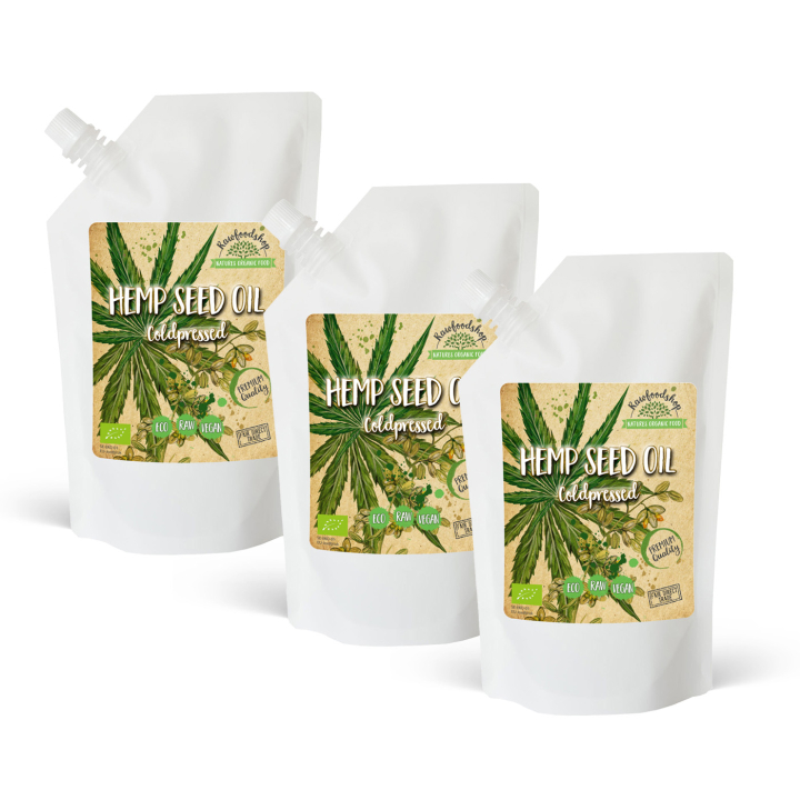 Hamppuöljy LUOMU 500 ml x 3 pakettia ryhmässä Raaka-aineet / Terveysruoka / Hamppu @ Rawfoodshop Scandinavia AB (ROLJ500211E-SET3)