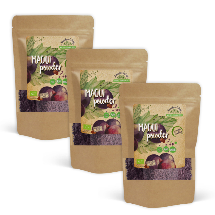 Maqui-jauhe LUOMU 250g x 3 pakettia ryhmässä Raaka-aineet / Hedelmät & Marjat / Hedelmäjauhe @ Rawfoodshop Scandinavia AB (RPUL100253E250-SET3)