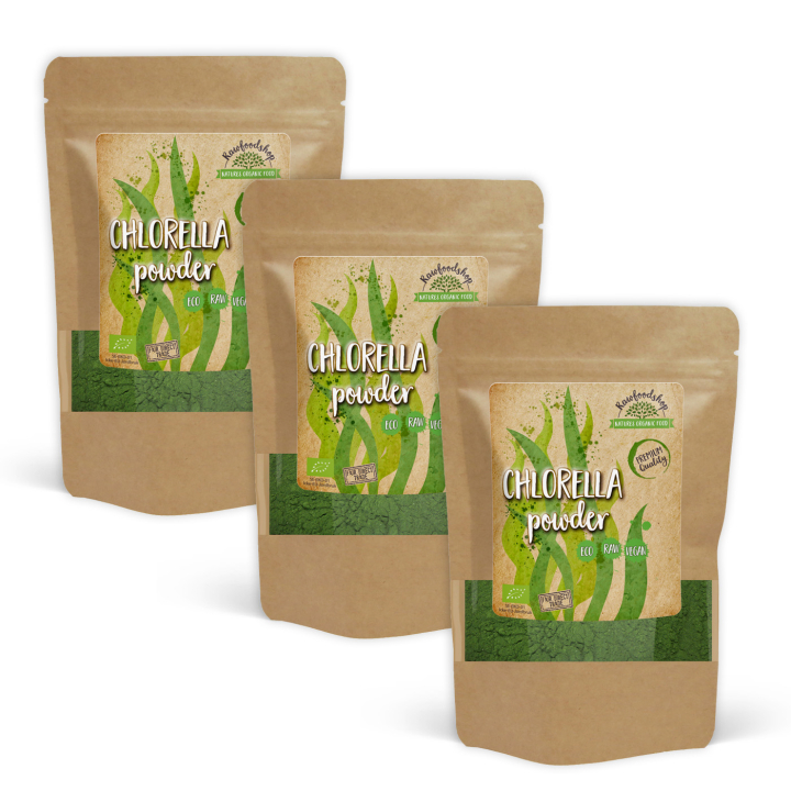 Chlorella-jauhe LUOMU 125g x 3 pakettia ryhmässä Raaka-aineet / Terveysruoka / Chlorellajauhe @ Rawfoodshop Scandinavia AB (RPUL100629E-SET3)