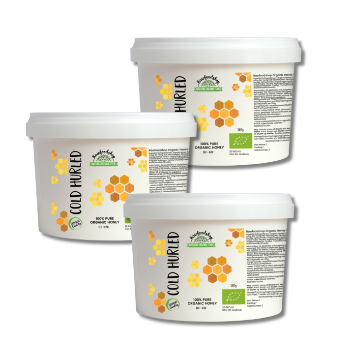 Hunaja Kylmäsekoitettu LUOMU 500g x 3 pakettia ryhmässä Raaka-aineet / Leipominen / Hunaja @ Rawfoodshop Scandinavia AB (RSOT350393E5-SET3)