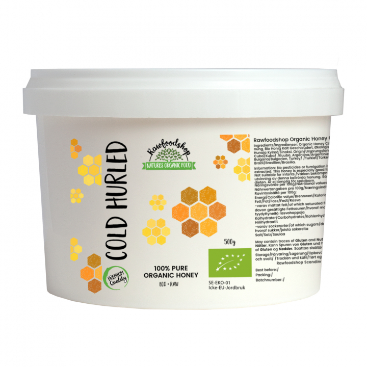 Hunaja Kylmäsekoitettu LUOMU 500g ryhmässä Raaka-aineet / Leipominen / Hunaja @ Rawfoodshop Scandinavia AB (RSOT350393E5)