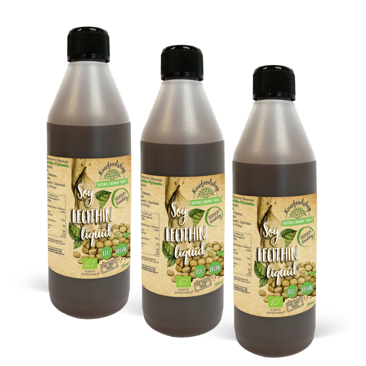 Soijalesitiini Nestemäinen LUOMU 500ml x 3 pulloa ryhmässä Raaka-aineet / Leipominen / Ainesosat Muut @ Rawfoodshop Scandinavia AB (SBL50-SET3)
