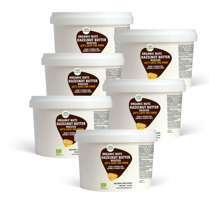 Hasselpähkinävoi Paahdettu LUOMU 500g x 6 pakettia ryhmässä Raaka-aineet / Pähkinät / Hasselpähkinät @ Rawfoodshop Scandinavia AB (SF020028500SET)