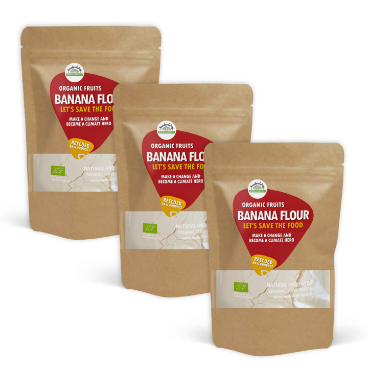 Banaanijauho LUOMU 1kg x 3 pakettia ryhmässä Raaka-aineet / Hedelmät & Marjat / Banaani @ Rawfoodshop Scandinavia AB (SF183201-SET3)