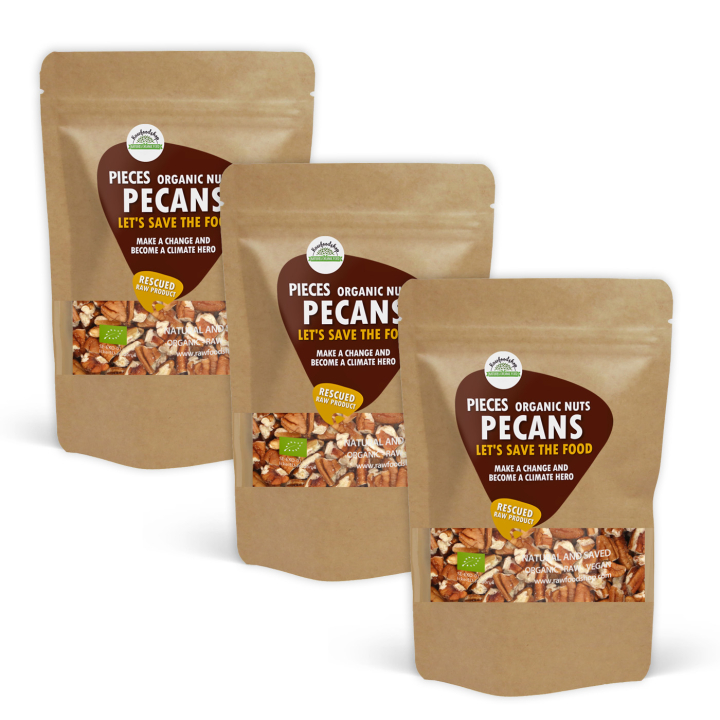 Pekaanipähkinät paloiteltuina RAW LUOMU 1kg x 3 pakettia ryhmässä Raaka-aineet / Pähkinät / Pekaanipähkinät @ Rawfoodshop Scandinavia AB (SFA1004-SET3)