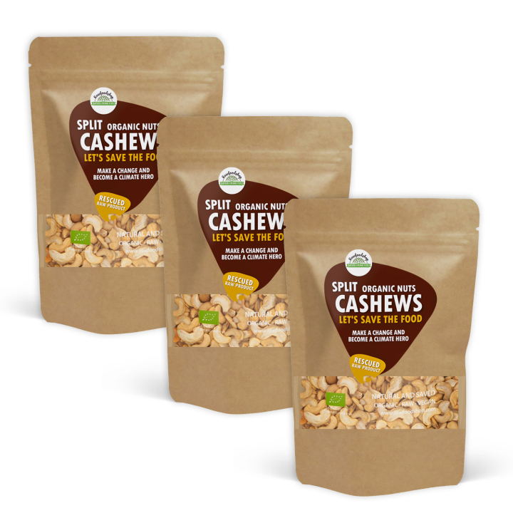 Cashew-pähkinät Puolitetut RAW LUOMU 1kg x 3 pakettia ryhmässä Raaka-aineet / Pähkinät / Cashewpähkinät @ Rawfoodshop Scandinavia AB (SFRNOT1000327E-SET3)