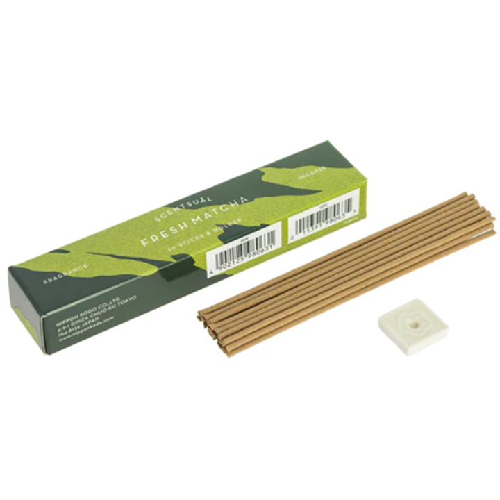 Fresh Matcha -suitsukkeet pidikkeellä 30kpl ryhmässä Koti & Sielu / Tunnelma & tuoksu / Suitsuke @ Rawfoodshop Scandinavia AB (SKU-238)