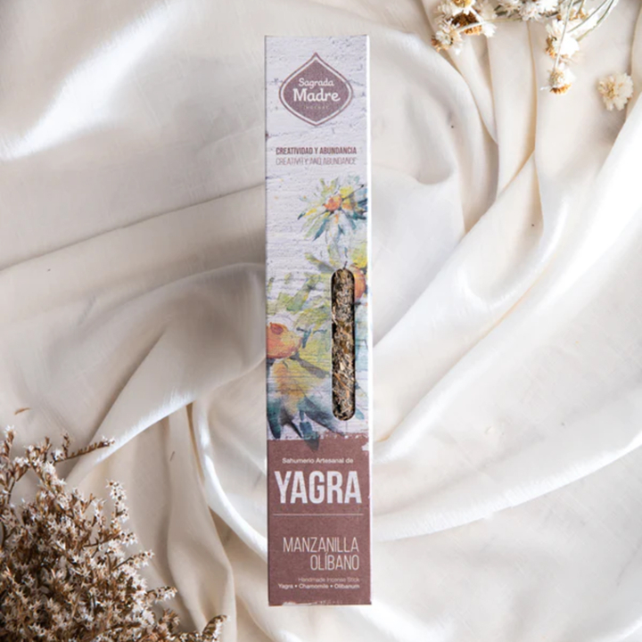 Suitsuketikut Yagra, Kamomilla & Frankincense 8kpl ryhmässä Koti & Sielu / Tunnelma & tuoksu / Suitsuke @ Rawfoodshop Scandinavia AB (SKU-439)