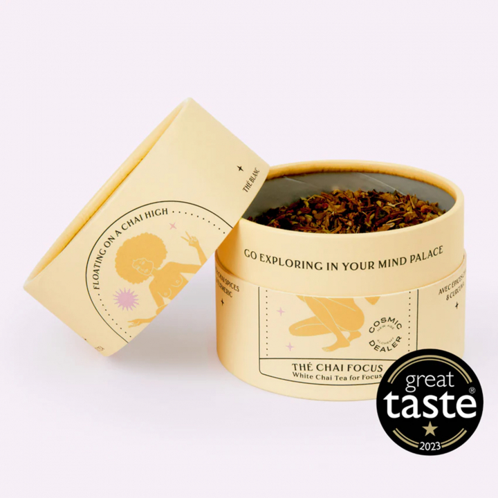Valkoinen chai -tee keskittymiseen LUOMU 90g ryhmässä Raaka-aineet / Juomat / Teet @ Rawfoodshop Scandinavia AB (TEACHAI)