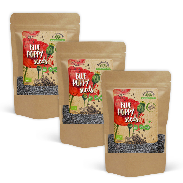 Unikonsiemenet Sininen LUOMU 100g x 3 pakettia ryhmässä Raaka-aineet / Terveysruoka / Siemenet @ Rawfoodshop Scandinavia AB (VAL100-SET3)